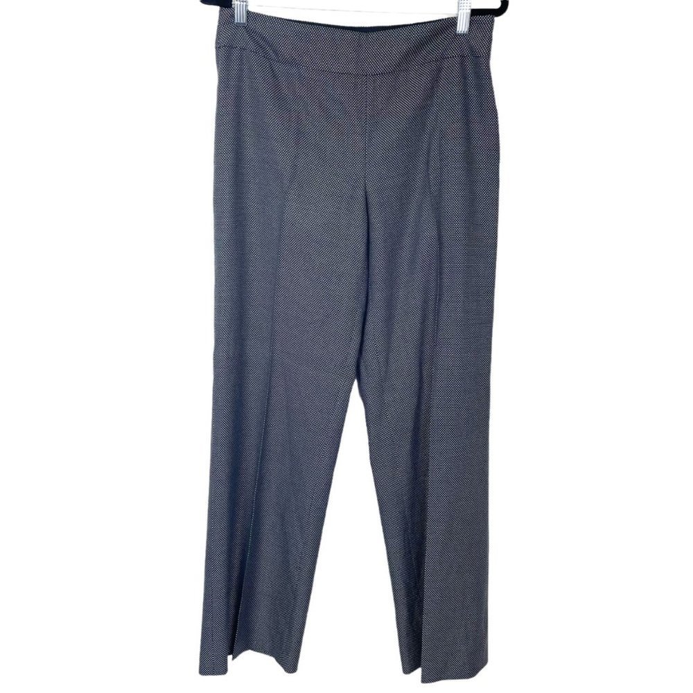Armani Collezioni Woman's 8 Black Straight Leg High Rise Micro Polka Dot pants